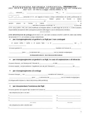 Personal Cumulative Declaration for ATA Staff