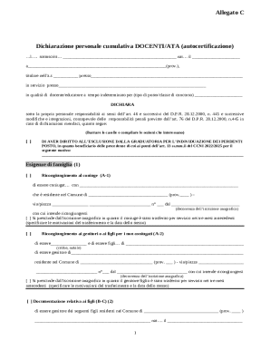 Italian Teacher/ATA Staff Declaration Form