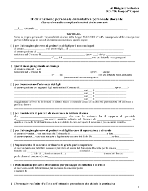 Italian Teacher Family Reunification Declaration