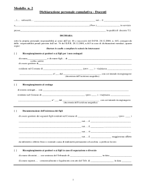 Italian Teacher Cumulative Declaration Form