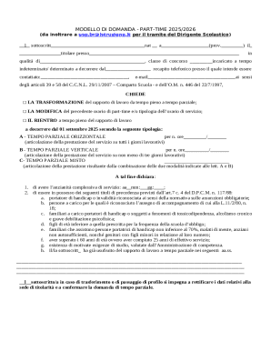 Part-Time Work Request Form 2025/2026