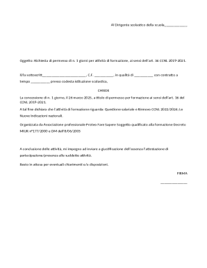 Italian Teacher Training Leave Request Form