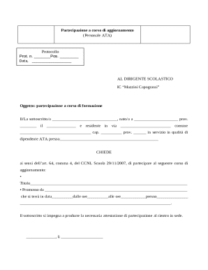 ATA Staff Training Course Participation Request