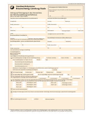 German Apprenticeship Registration Form