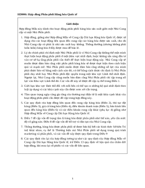 International Goods Distribution Agreement