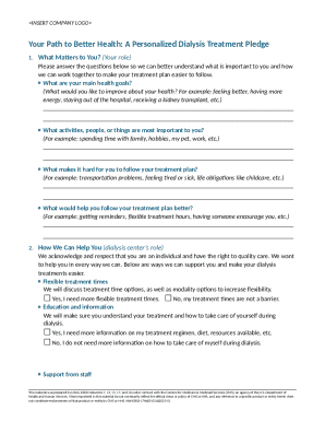 Dialysis Treatment Pledge Form