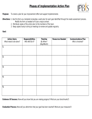 Implementation Action Plan Template
