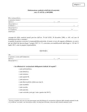Italian Vaccination Declaration Form