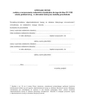 Parent Declaration for Sibling Attendance