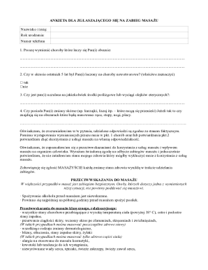Massage Service Consent Form