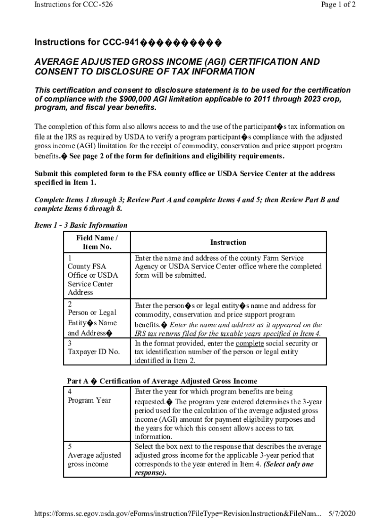 Agi Increment Form.pdf USDA AGI Certification and Consent Form - Blank Fillable Template ...