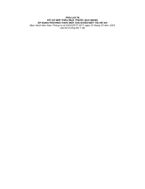 Vietnamese Drug Procurement Tender Documents