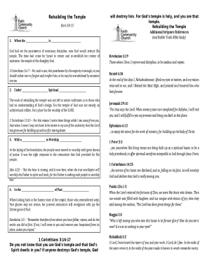 Rebuilding the Temple Bible Study