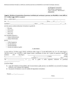 Request for L.104/92 Leave for Disability Assistance