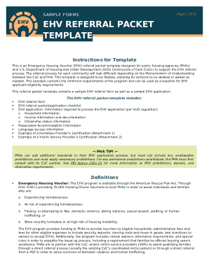 Emergency Housing Voucher Referral Packet Template