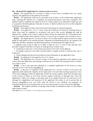 Iowa Marriage License Application