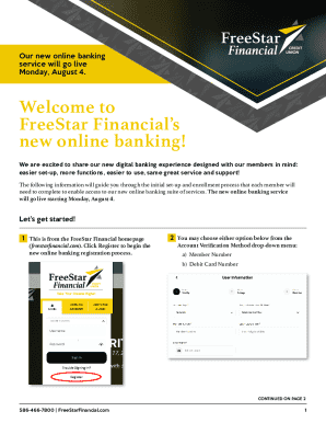 FreeStar Financial Online Banking Registration Form