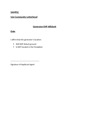 EHP Affidavit