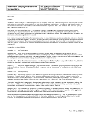 HUD-11 Employee Interview Record