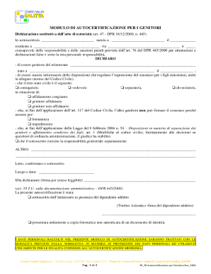 Parental Self-Certification Form