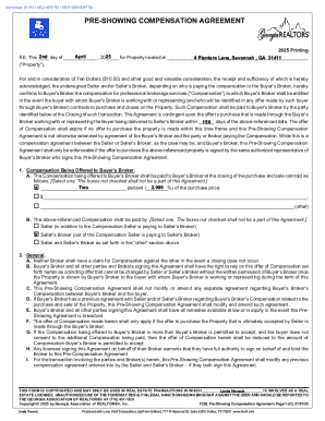 Pre-Showing Compensation Agreement