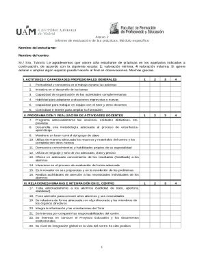 Student Internship Evaluation Form