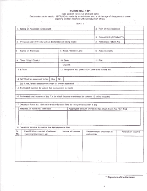 Form 15H Declaration