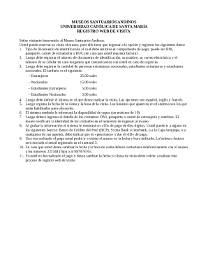 Museo Santuarios Andinos Visit Registration Form