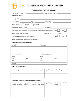 Employment Application Form