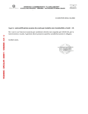 Italian School Absence Self-Certification Form