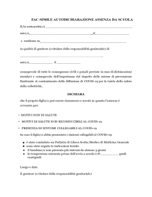 School Absence Self-Certification Form