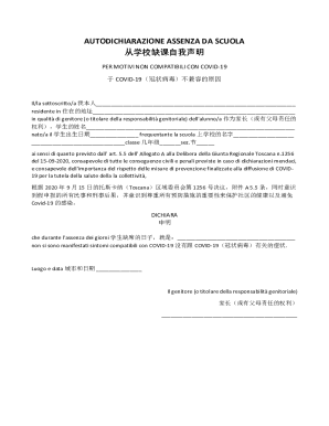 School Absence Self-Declaration Form