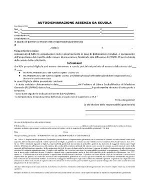 School Absence Self-Declaration Form