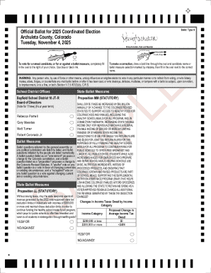 Colorado 2025 Coordinated Election Ballot