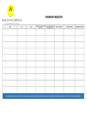 Showday Register Form