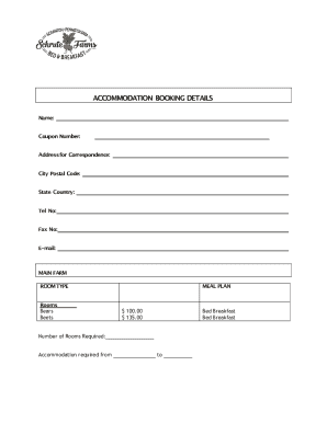 Accommodation Booking Form