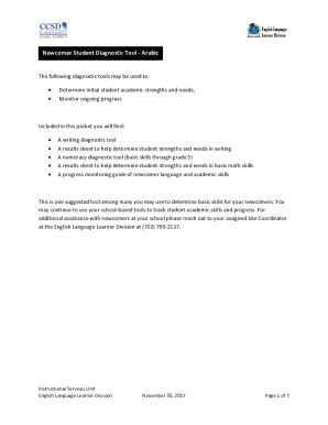 Newcomer Student Diagnostic Tool