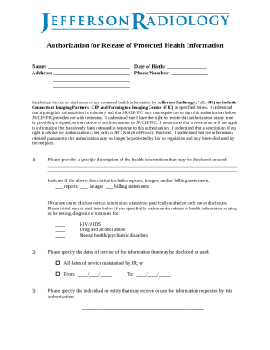 Authorization for Release of Protected Health Information