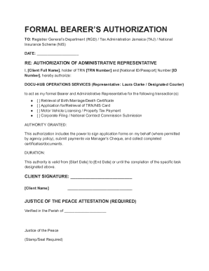 Bearer Authorization Form