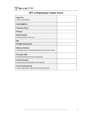BLUETTI Distributor Claim Form