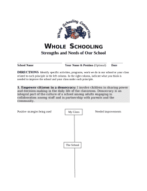 School Self-Assessment Form