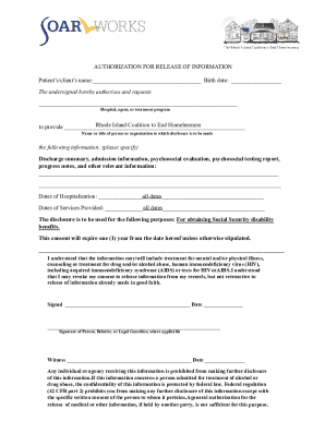 Authorization for Release of Information