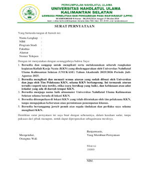 Kuliah Kerja Nyata Statement Form