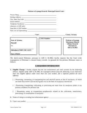 Arizona Petition to Expunge Marijuana-Related Records