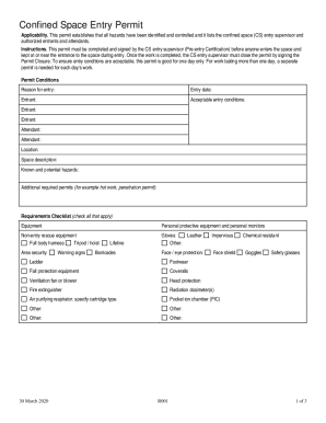 Confined Space Entry Permit