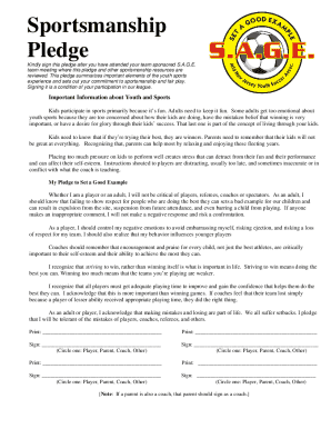 Sportsmanship Pledge