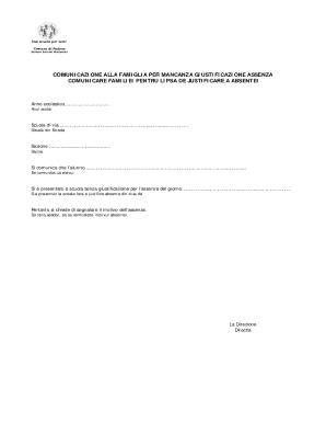 School Absence Justification Notice