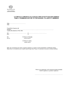 School Absence Justification Form