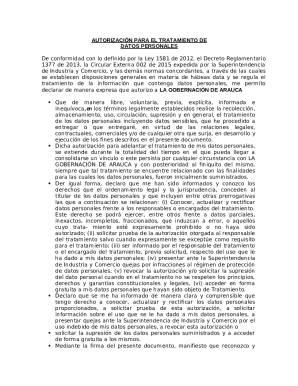 Colombia Data Processing Authorization