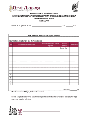Becas Nacionales de Inclusión SECIHTI 2025 Form